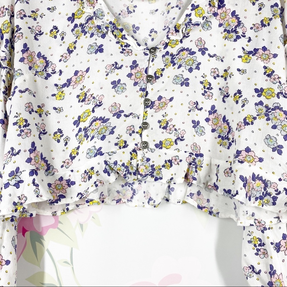 NEW Free People Secret Garden Cottagecore Floral Ruffle Maxi Skirt Set M - Picture 7 of 16